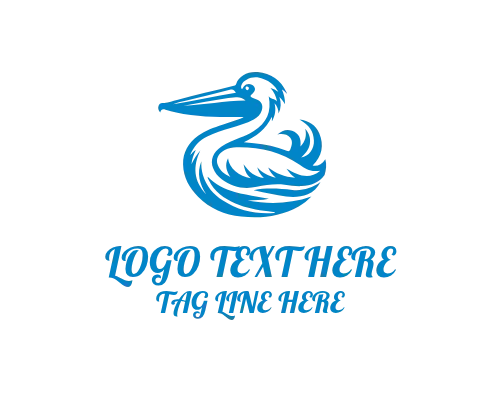 Pelican Fishing Emblem Logo