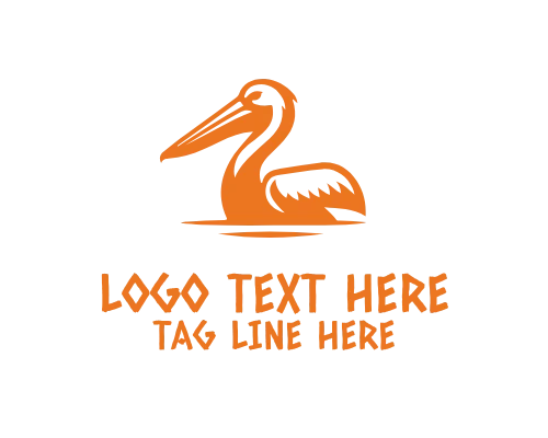 Pelican Sunset Silhouette Logo