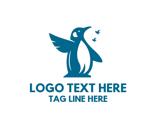 Penguin Cartoon Fun Logo