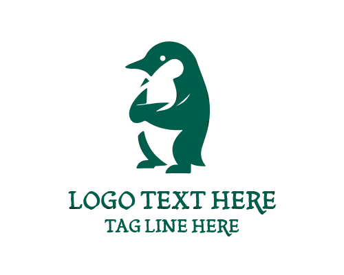 Penguin Ice Skating Logo