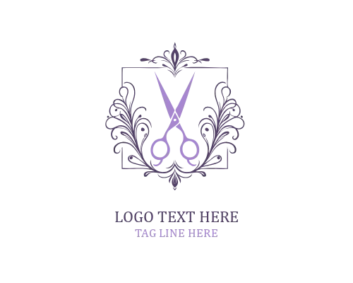 Peony Scissor Floral Logo