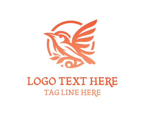 Perched Lark Bird Logo