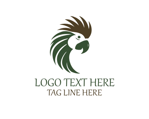 Perched Parrot Logo for Natural Wildlife Branding, Eco Identity, and Tropical Businesses