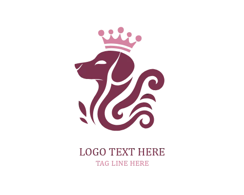 Pet Crown Badge Logo