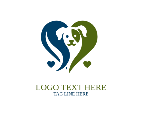 Pet love Dog Modern  Logo