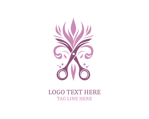Petal Wreath Scissor Floral Logo