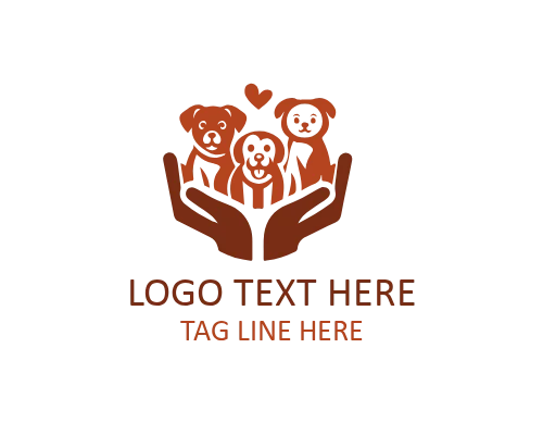 Pets In Safe Hand Heart Logo for Pet Care and Veterinary Branding