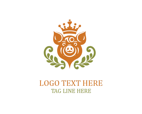  Pig Crown Minimal Logo