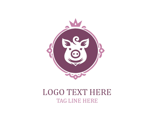  Pig Crown Outline Logo