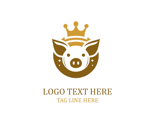  Pig Crowned Face Logo