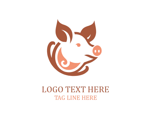 Pig Cute Face Logo