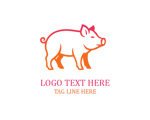 Pig Flat Mascot Logo