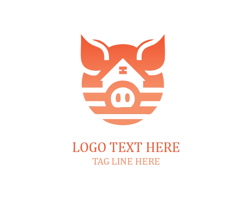 Pig House Outline Logo
