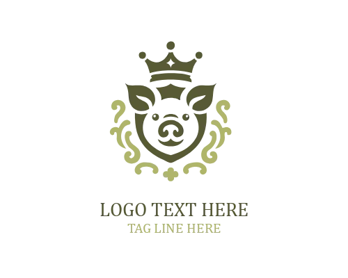 Pig King Outline Logo