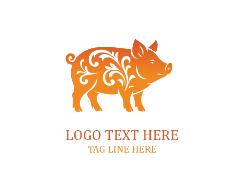 Pig Leaf Circle Logo
