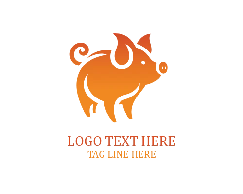 Pig Minimal Line Logo
