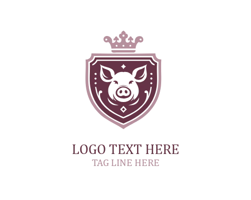  Pig Outline Shield Logo