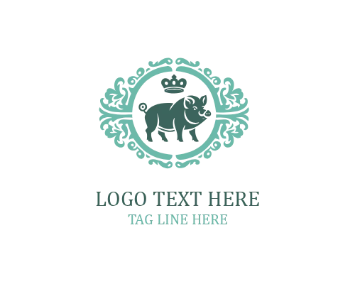 Pig Royal Cartoon Logo