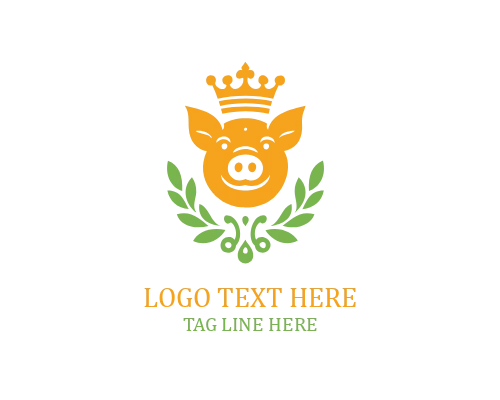 Pig Royal Flat Mascot Logo