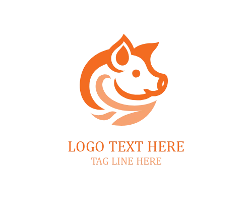 Pig Smiling Face Logo