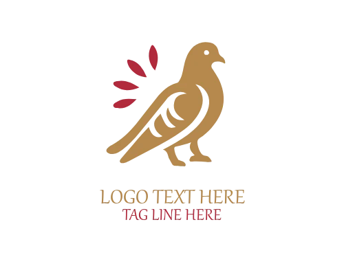  Pigeon Heart Symbol Logo for Peace and Love Brands