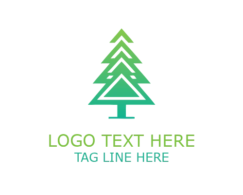 Pine Branch Christmas Logo for Festive Holiday and Natural Branding