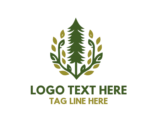 Pine Forest Trees Logo