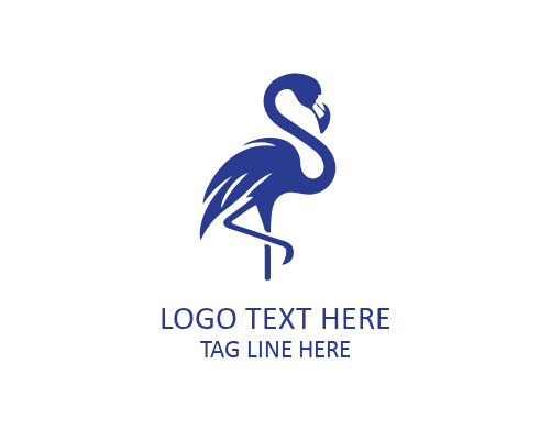 Pink Flamingo Silhouette Logo for Tropical and Vacation Brands