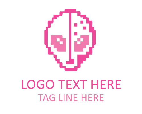 Pixel Alien Invader Logo