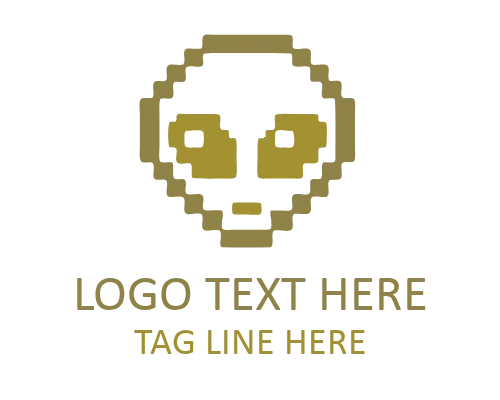 Pixel Alien Monster Logo
