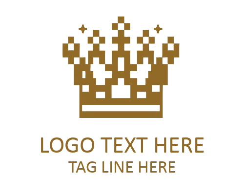 Pixel Diamond Crown Emblem