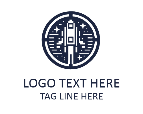 Pixel Flying Rocket Symbol