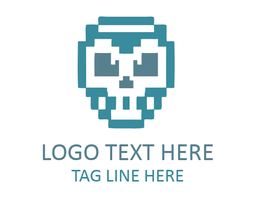 Pixel Gamer Skull Icon