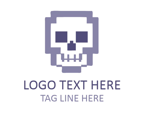 Pixel Gaming Skull Logo
