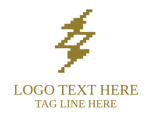 Pixel Power Lightning Bolt Logo