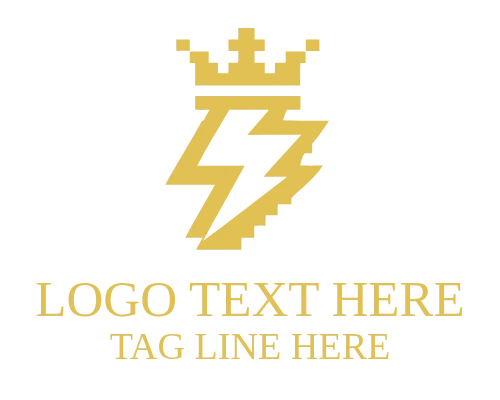 Pixel Thunder Bolt Symbol