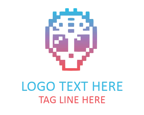 Pixel UFO Alien Character