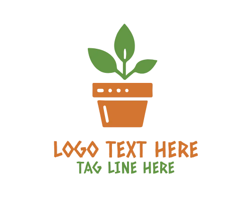 Plant Pot Growth Leaf Logo