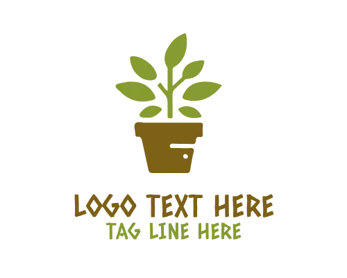 Plant Pot Leaf Logo