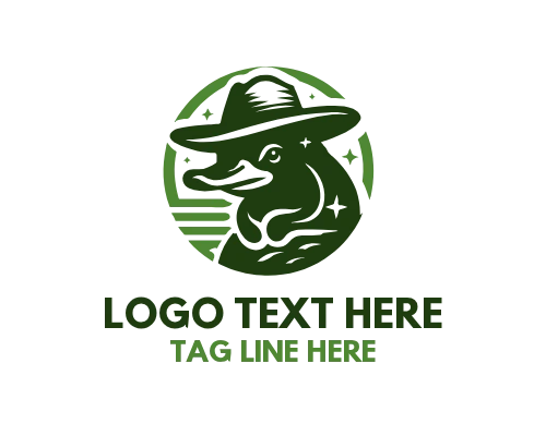 Platypus Sitting on Rock Logo
