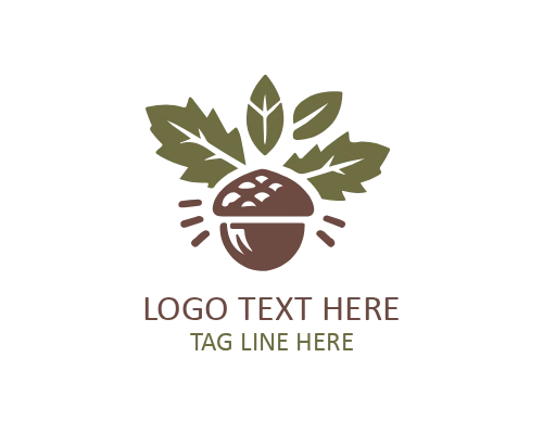 Playful Acorn Flat Logo for Kids and Friendly Brands