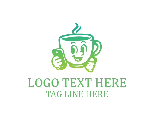 playful barista mascot cup logo