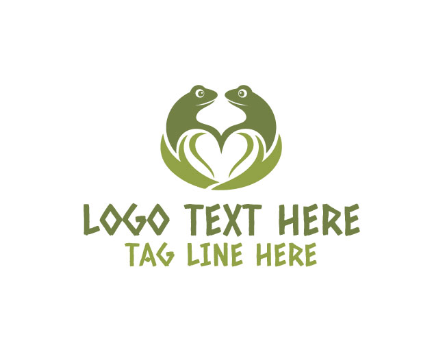 Playful Frog Heart Logo