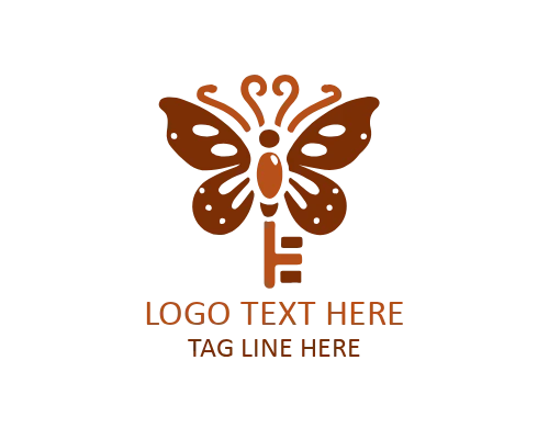 Playful Kids Butterfly Key Logo