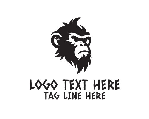 Playful Monkey Cartoon Logo