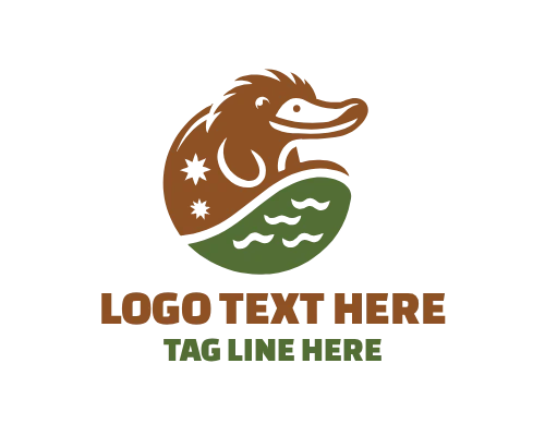 Playful Platypus Cartoon Logo