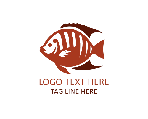 Playful Tropical Fish Flat Logo for Kids Brands