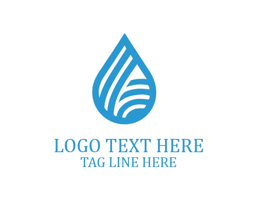 Plumbing Service Linear Water Drop Logo
