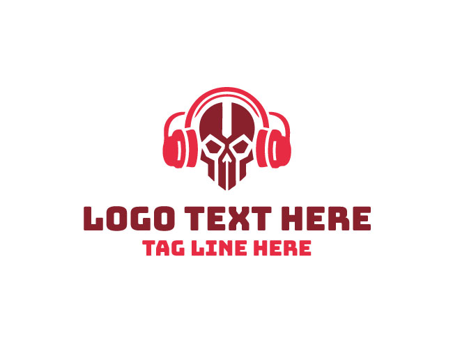 Podcast Skull Headphone Logo