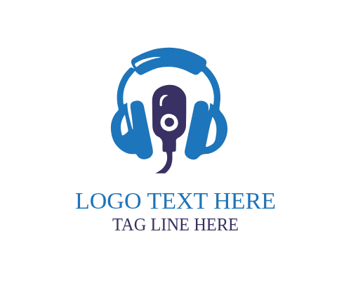 Podcast Studio Headphone Logo